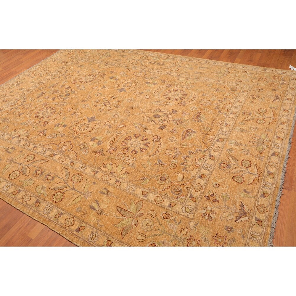 Peshawar Tea Wash Hand Knotted Wool Persian Oriental Area Rug (8'2"x10'5") - 8'2" x 10'5"