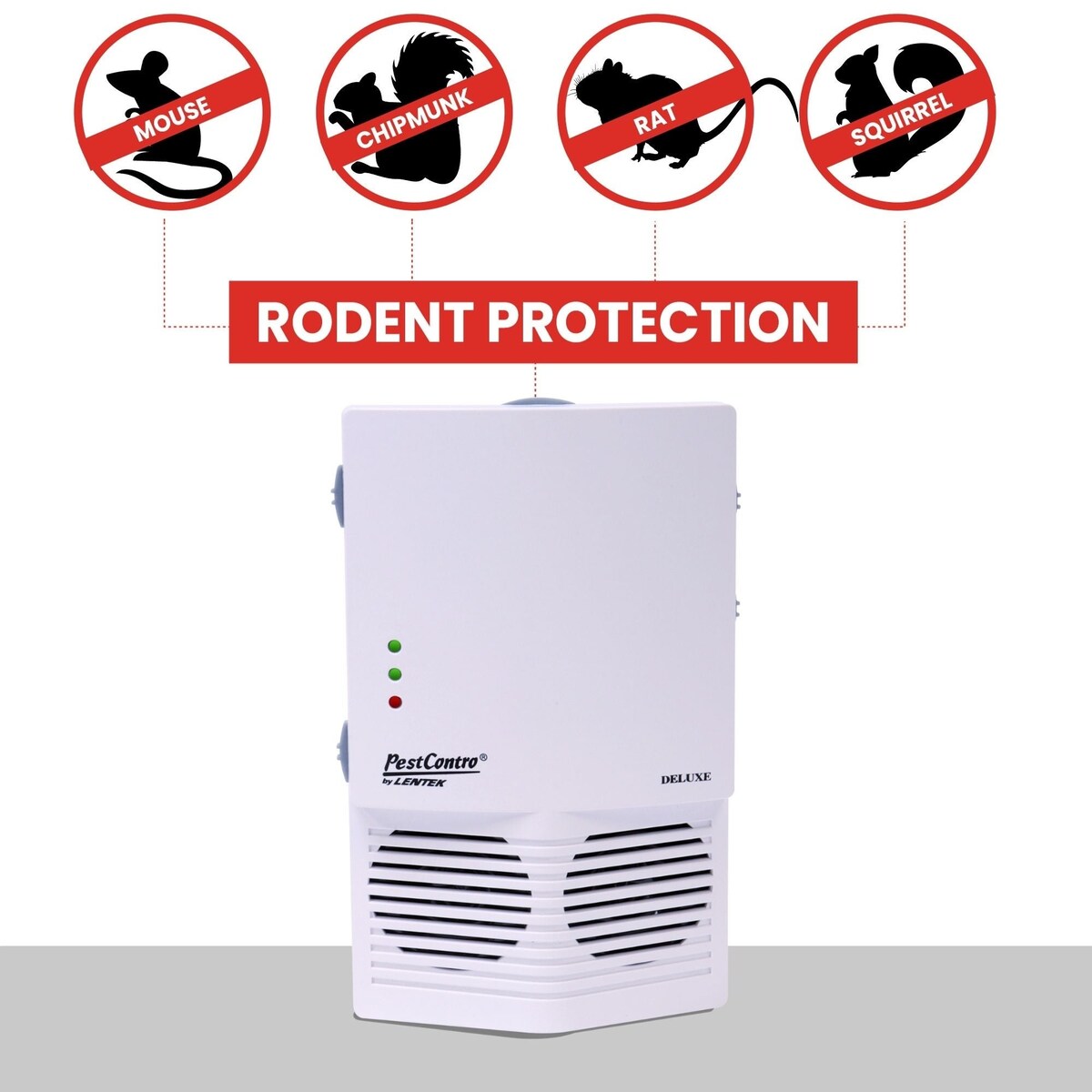 PestContro Deluxe Ultrasonic Rodent Repeller With Night Light