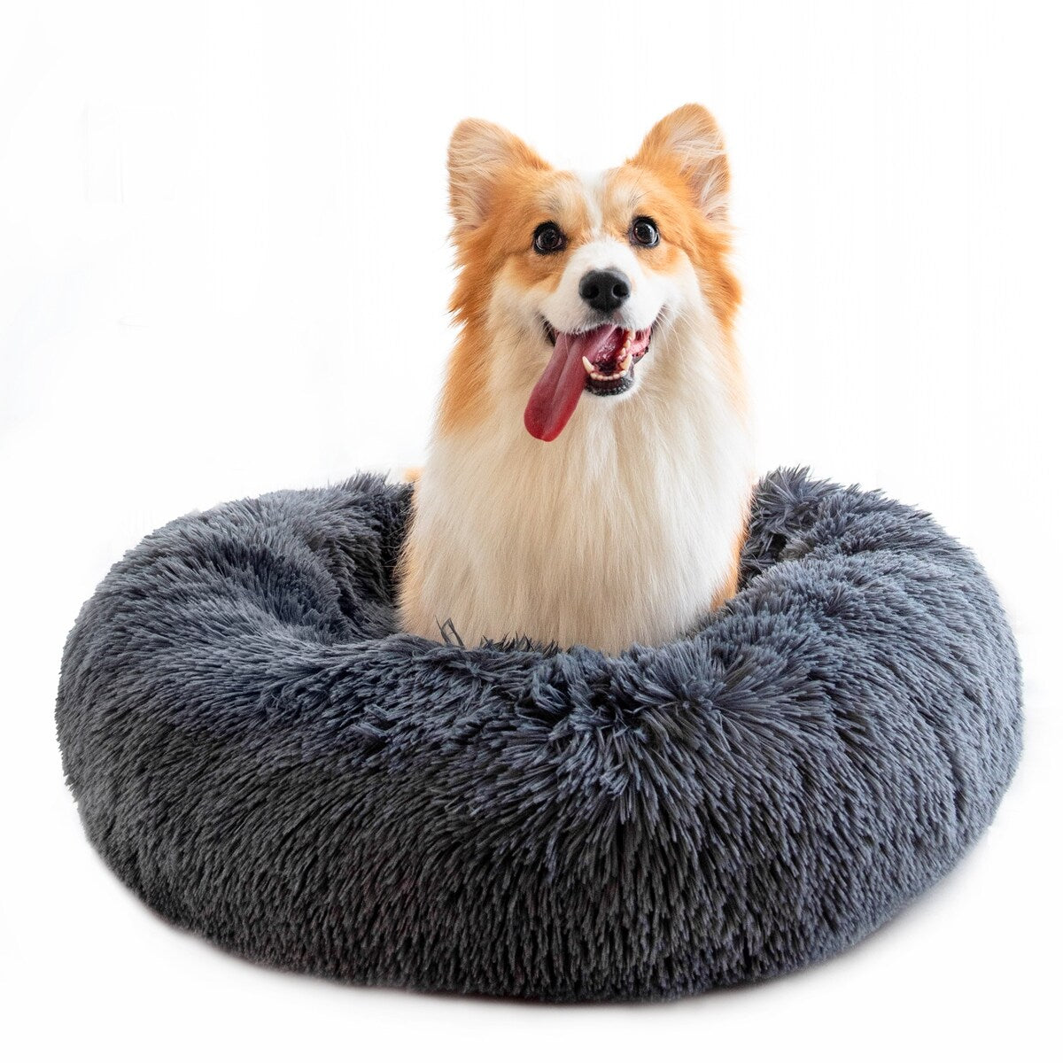 Pet Beds for Cats, Anti Anxiety Fluffy Dog Bed Cuddler with Anti-Slip & Water-Resistant Bottom for Small Medium Pets