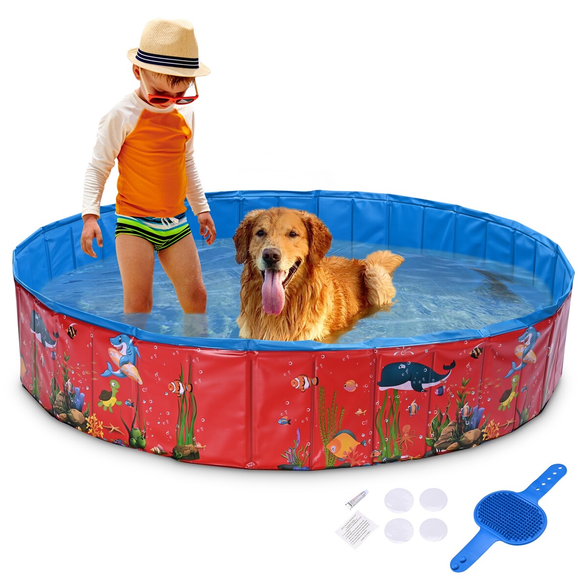 Pet Pool Foldable Pet Swimming Pool Portable Pet Swimming Pool in Blue