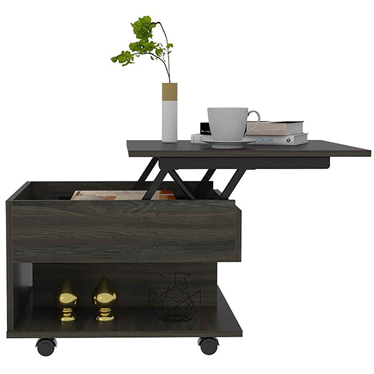 Peterson 2-Drawer 1-Shelf Side Table White