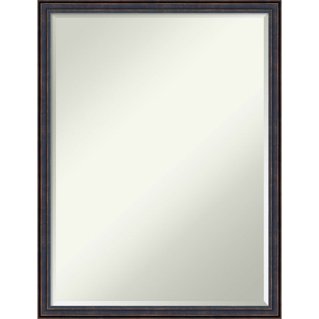 Petite Bevel Wood Bathroom Wall Mirror - Dark Bronze Scoop Frame - Dark Bronze Scoop - 20 x 26 in