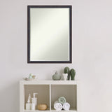 Petite Bevel Wood Bathroom Wall Mirror - Dark Bronze Scoop Frame - Dark Bronze Scoop - 20 x 26 in