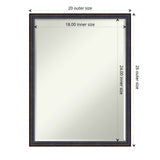 Petite Bevel Wood Bathroom Wall Mirror - Dark Bronze Scoop Frame - Dark Bronze Scoop - 20 x 26 in