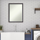 Petite Bevel Wood Bathroom Wall Mirror - Dark Bronze Scoop Frame - Dark Bronze Scoop - 20 x 26 in