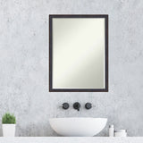Petite Bevel Wood Bathroom Wall Mirror - Dark Bronze Scoop Frame - Dark Bronze Scoop - 20 x 26 in