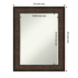 Petite Bevel Wall Mirror - Ridge Black Frame - 24 x 30 in