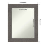 Petite Bevel Wall Mirror - Rustic Plank Espresso Frame - 23 x 29 in