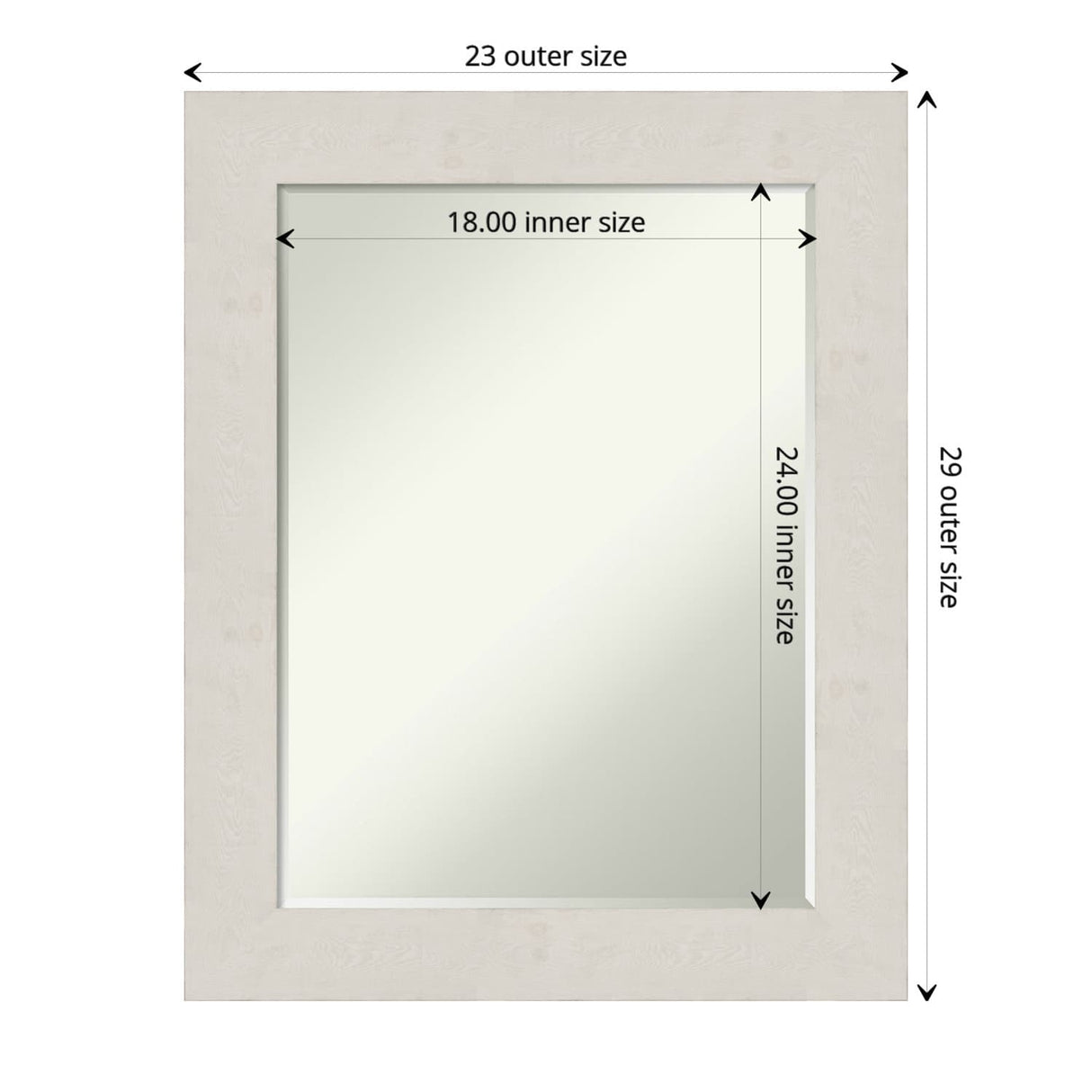 Petite Bevel Wall Mirror - Rustic Plank Espresso Frame - 23 x 29 in