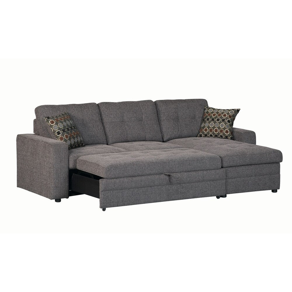 Petra Casual Charcoal Sectional with Sleeper