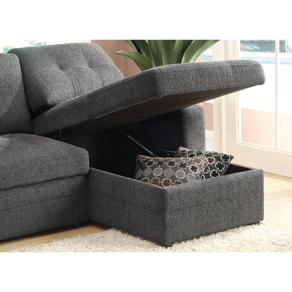 Petra Casual Charcoal Sectional with Sleeper