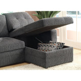 Petra Casual Charcoal Sectional with Sleeper