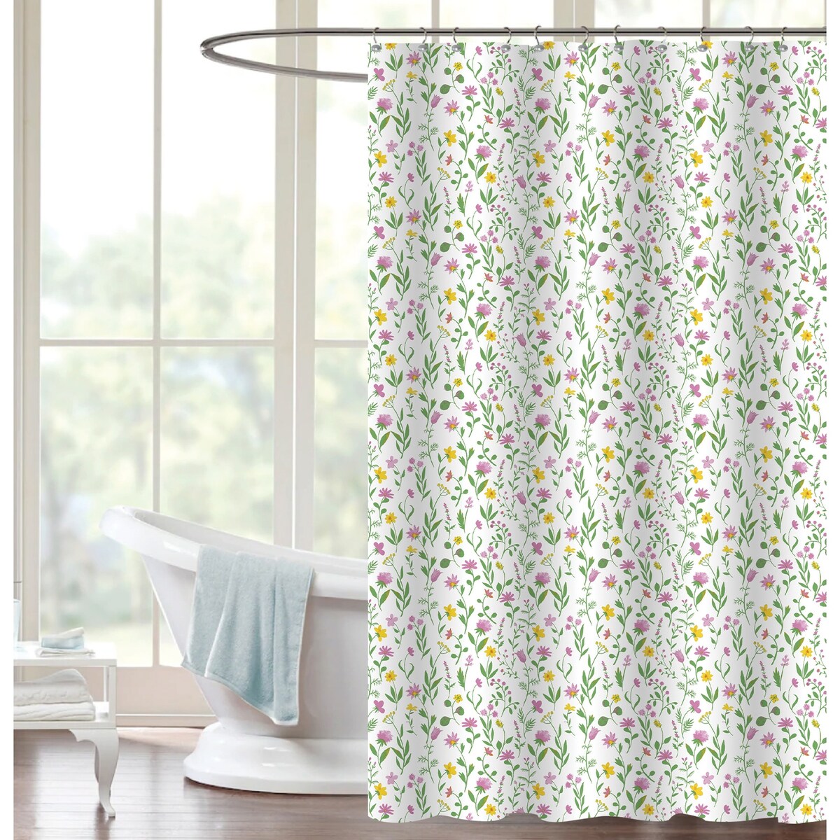 Novelty Peva 13-piece Shower Curtain with Hooks No liner needed