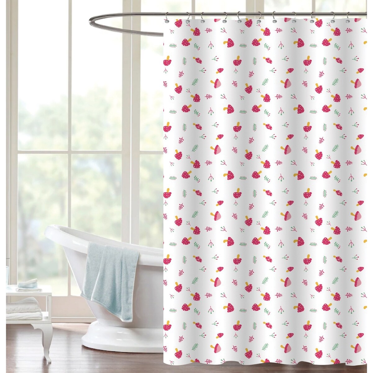 Novelty Peva 13-piece Shower Curtain with Hooks No liner needed