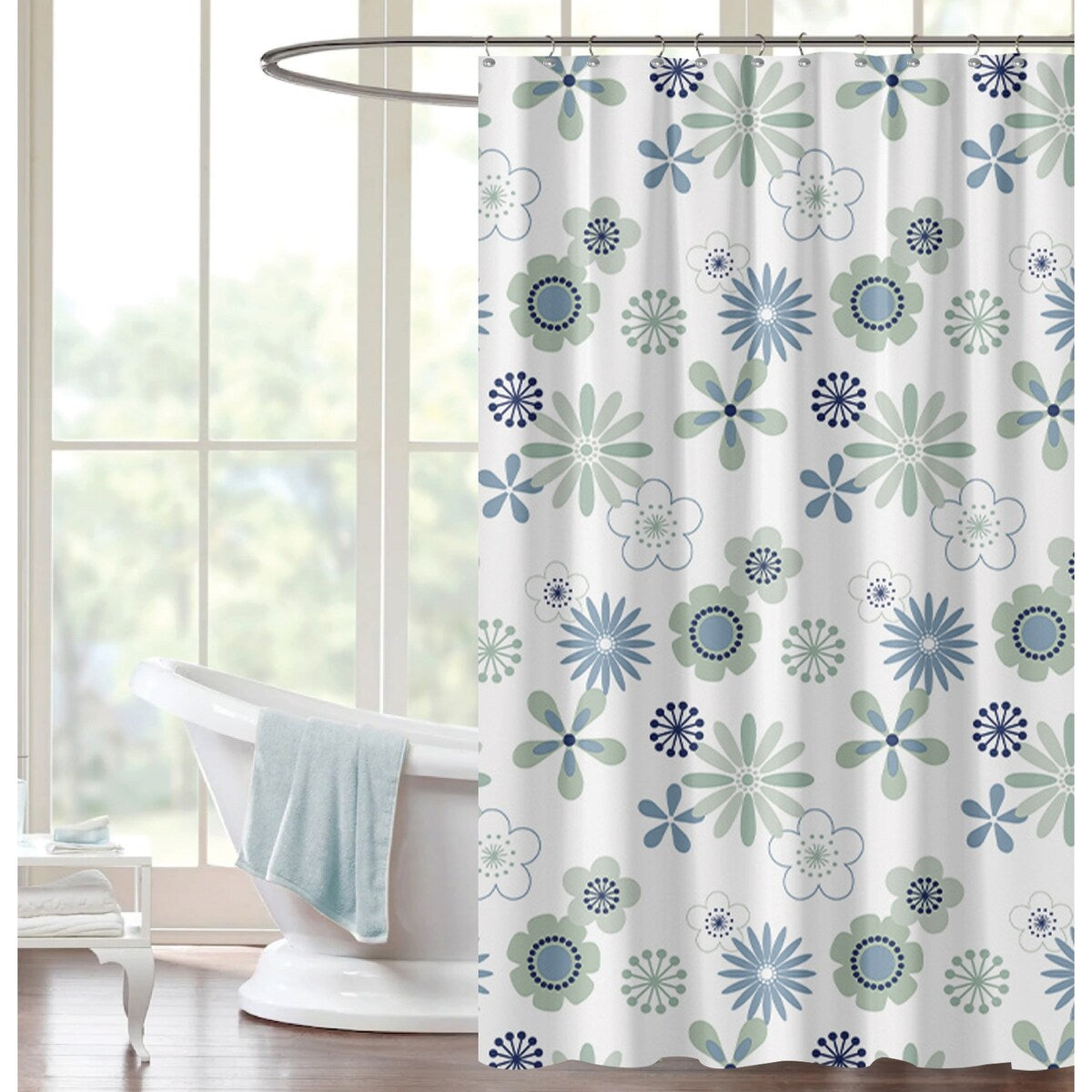 Novelty Peva 13-piece Shower Curtain with Hooks No liner needed