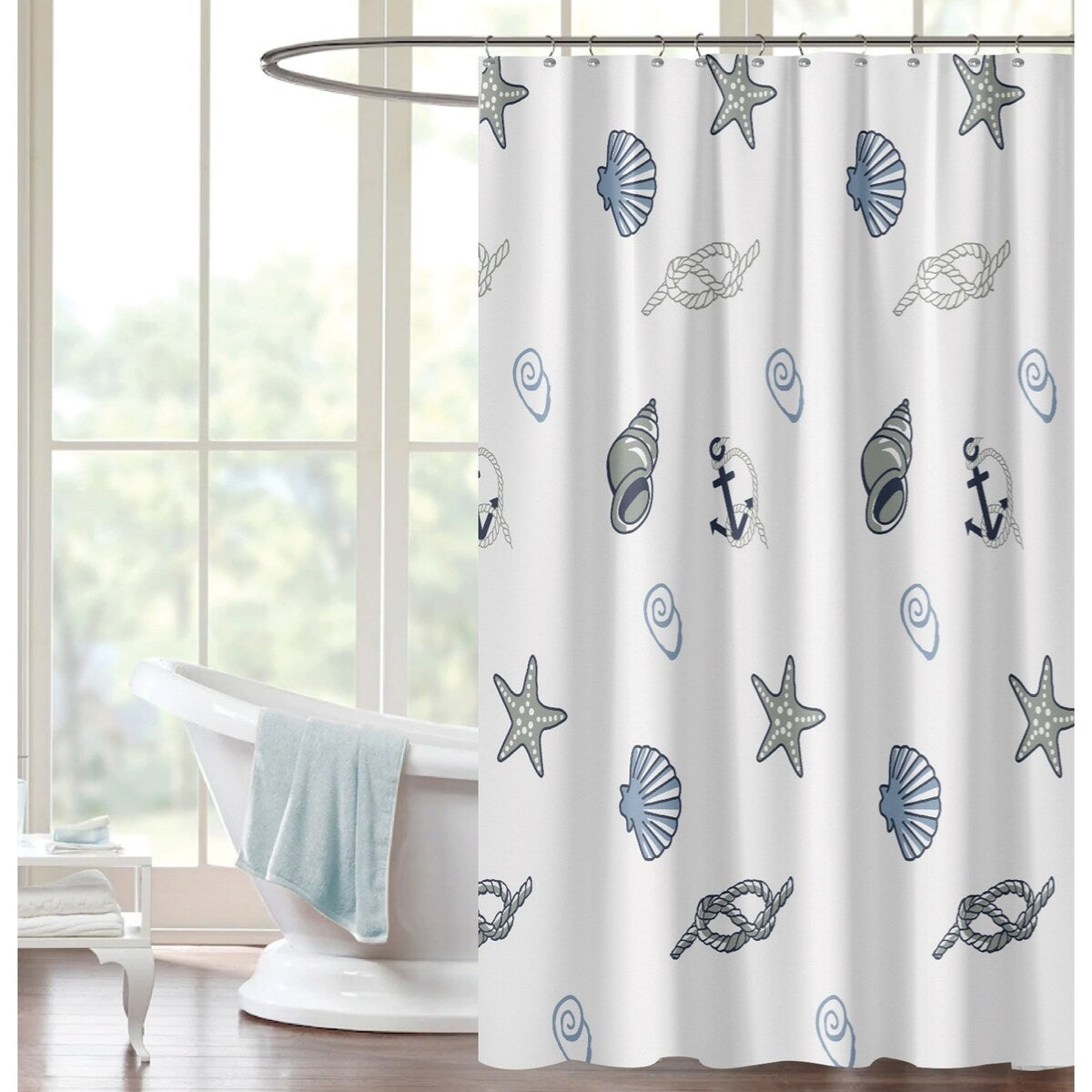 Novelty Peva 13-piece Shower Curtain with Hooks No liner needed