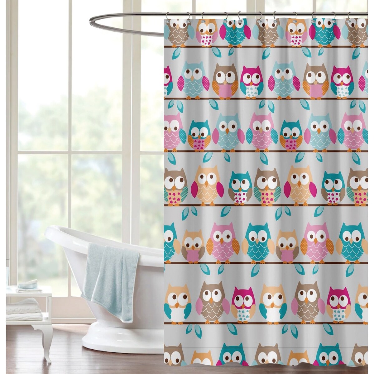 Novelty Peva 13-piece Shower Curtain with Hooks No liner needed