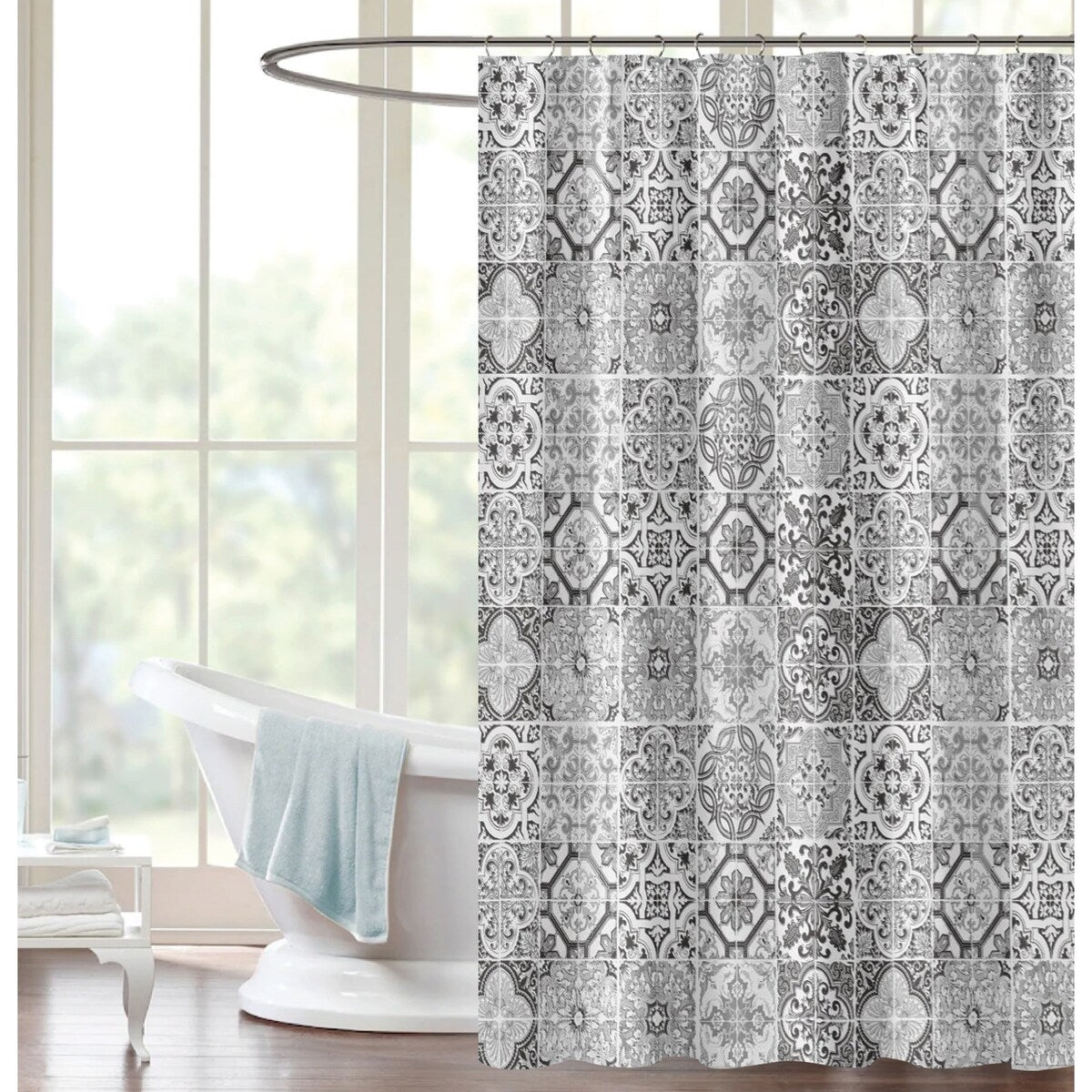 Novelty Peva 13-piece Shower Curtain with Hooks No liner needed