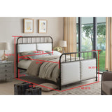 Pewter Upholstered Metal Bed