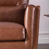 Carson Carrington Varmlandsbro Brown Leather Sofa - 84"Wx37"Dx35"H