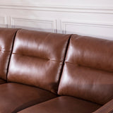 Carson Carrington Varmlandsbro Brown Leather Sofa - 84"Wx37"Dx35"H