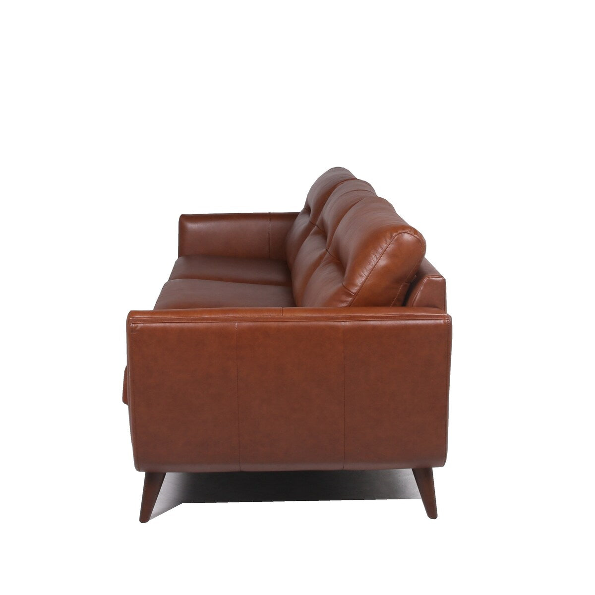 Carson Carrington Varmlandsbro Brown Leather Sofa - 84"Wx37"Dx35"H