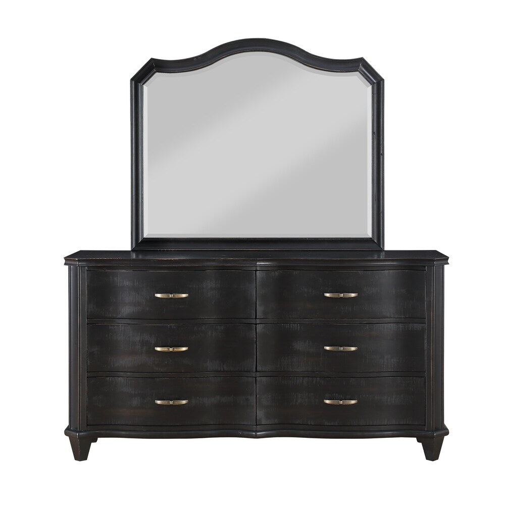 Philip Solid Wood Six Drawer Dresser in Dark Espresso