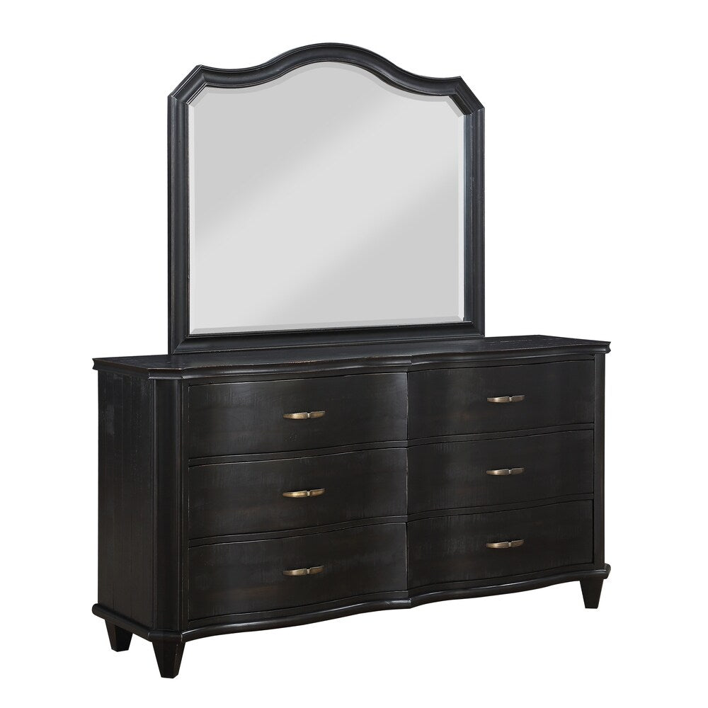 Philip Solid Wood Six Drawer Dresser in Dark Espresso