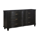 Philip Solid Wood Six Drawer Dresser in Dark Espresso
