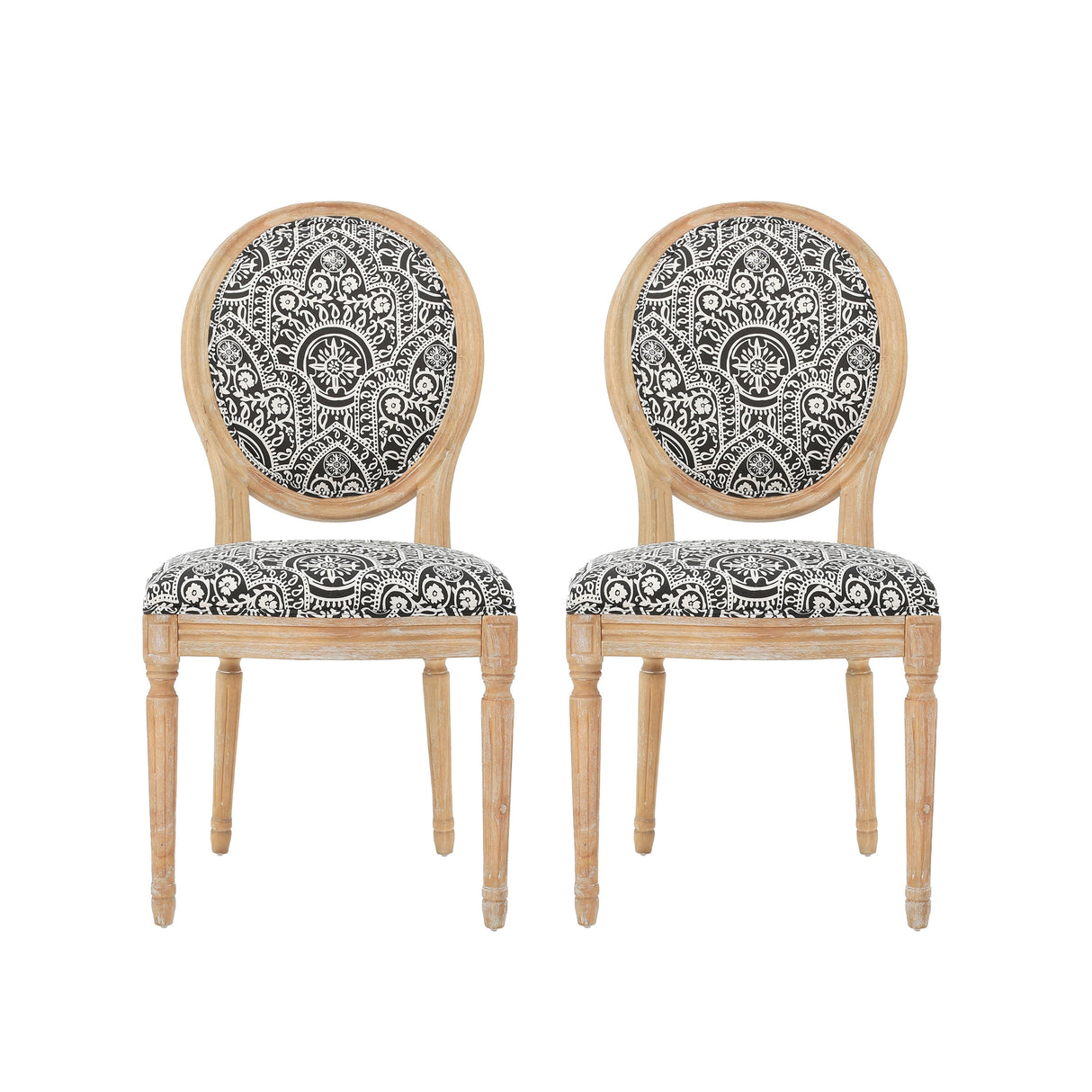 Phinnaeus Patterned Fabric Dining Chair (Set of 2) by Christopher Knight Home