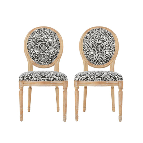 Phinnaeus Patterned Fabric Dining Chair (Set of 2) by Christopher Knight Home