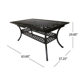 Phoenix Outdoor 64" - 81"Expandable Cast Aluminum Dining Table by Christopher Knight Home
