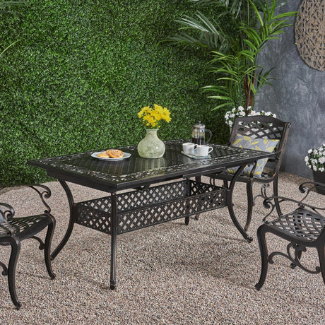 Phoenix Outdoor 64" - 81"Expandable Cast Aluminum Dining Table by Christopher Knight Home