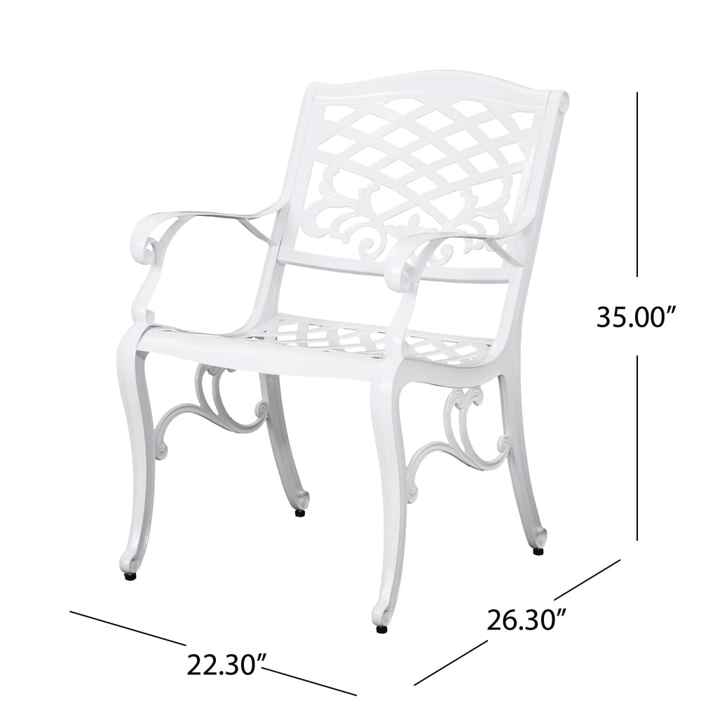 Phoenix Traditional Outdoor 4 Seater Round Cast Aluminum Dining Set by Christopher Knight Home