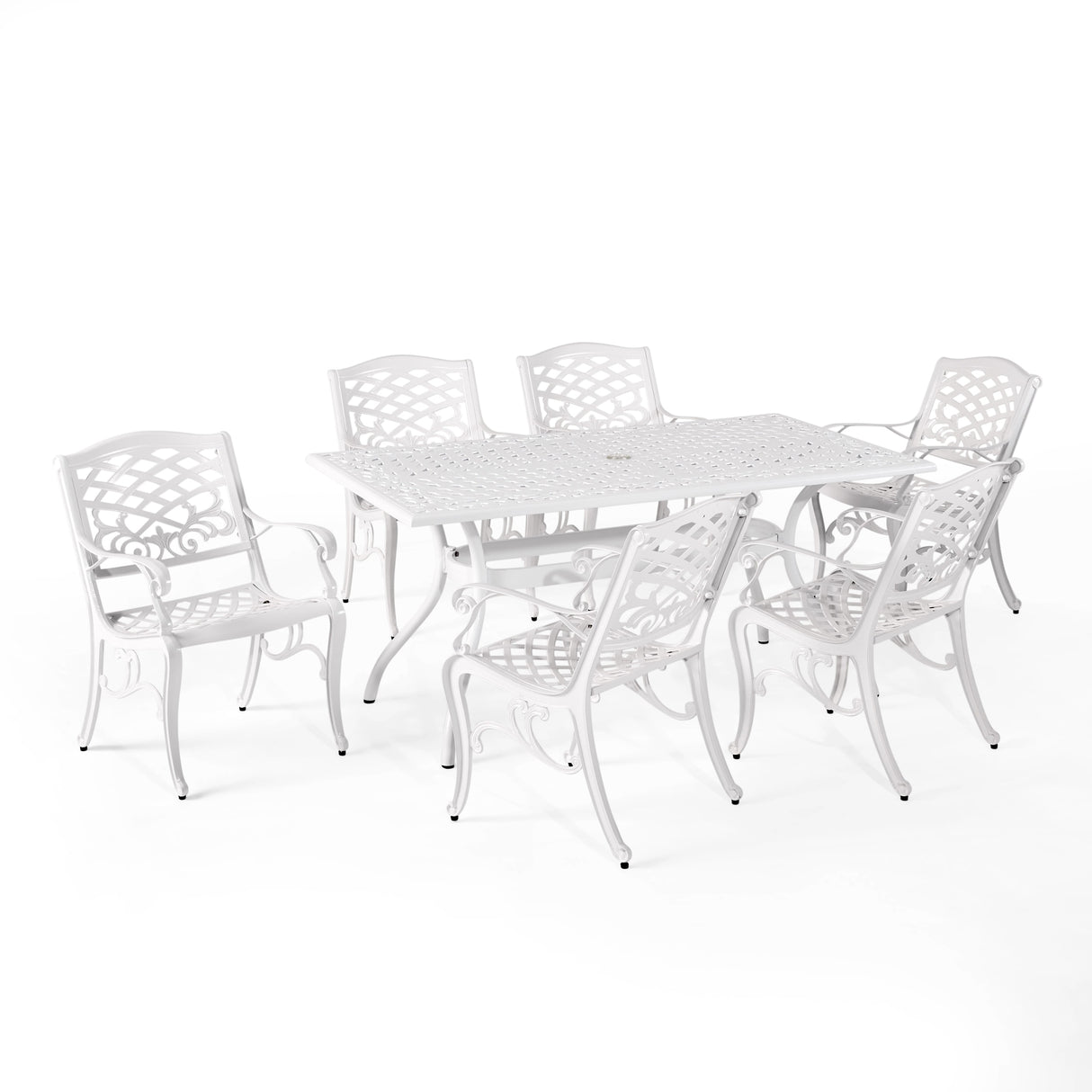 Phoenix Traditional Outdoor Aluminum 7 Piece Dining Set by Christopher Knight Home