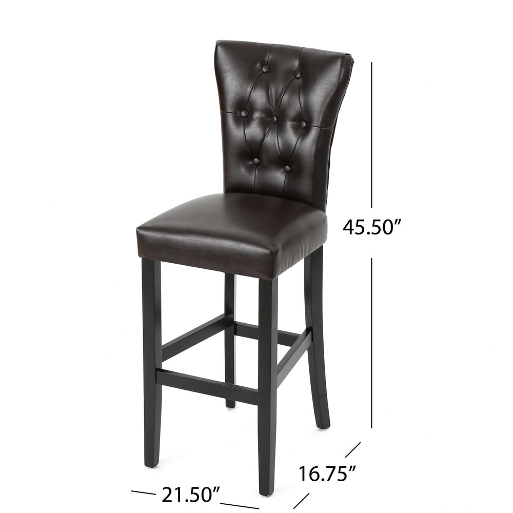 Pia Backed Faux Leather Barstool (Set of 2) by Christopher Knight Home