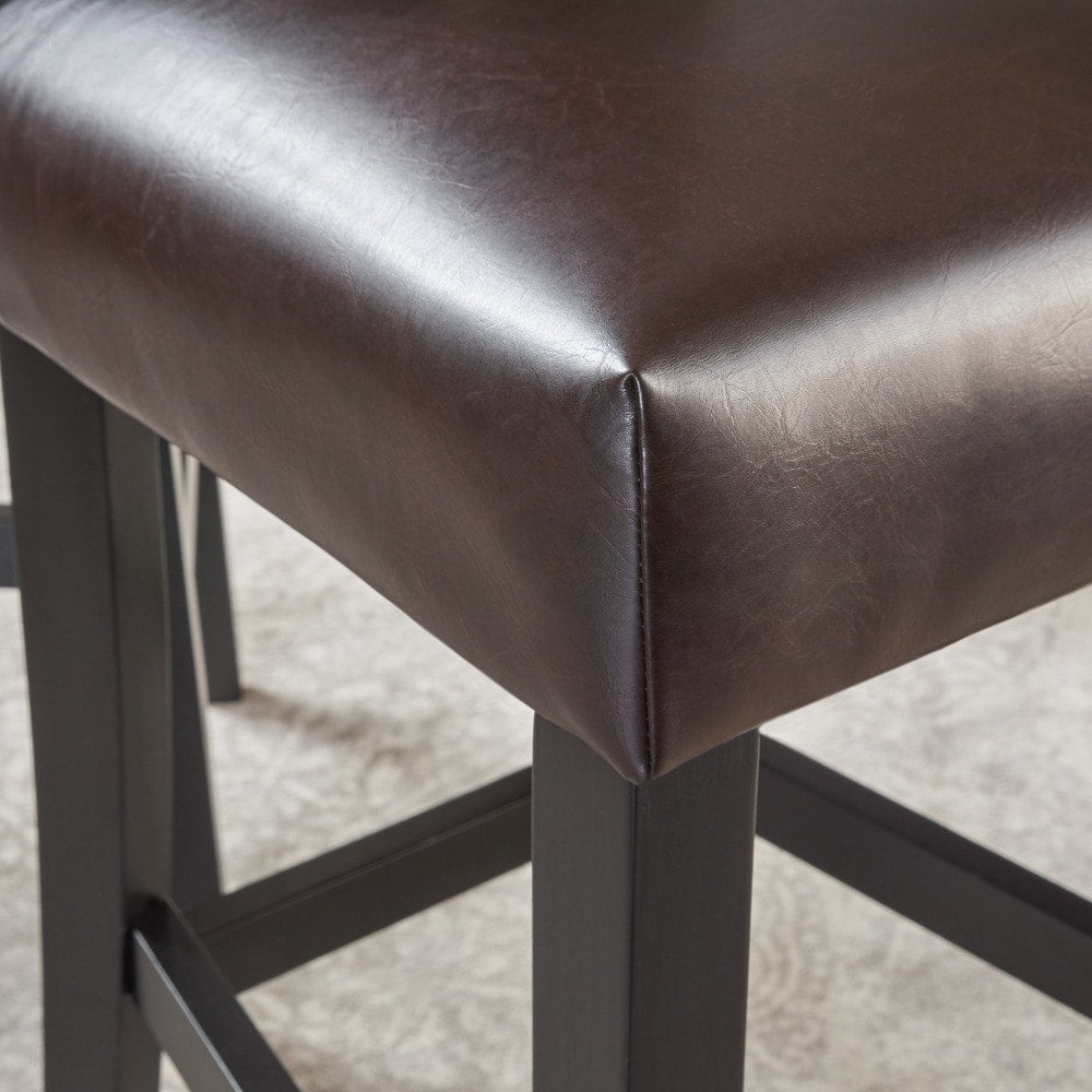 Pia Backed Faux Leather Barstool (Set of 2) by Christopher Knight Home