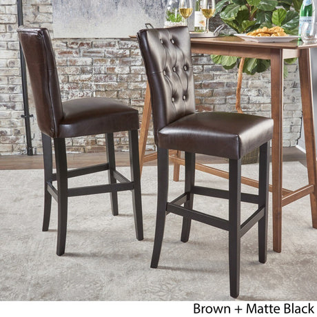 Pia Backed Faux Leather Barstool (Set of 2) by Christopher Knight Home