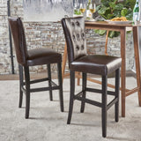 Pia Backed Faux Leather Barstool (Set of 2) by Christopher Knight Home