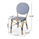 Picardy Patio French Cafe Chair (Set of 2) by Christopher Knight Home - 17.75" L x 23.25" W x 35.00" H