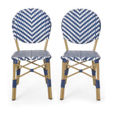 Picardy Patio French Cafe Chair (Set of 2) by Christopher Knight Home - 17.75" L x 23.25" W x 35.00" H