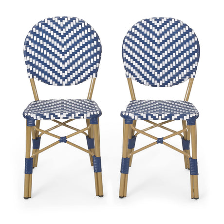 Picardy Patio French Cafe Chair (Set of 2) by Christopher Knight Home - 17.75" L x 23.25" W x 35.00" H