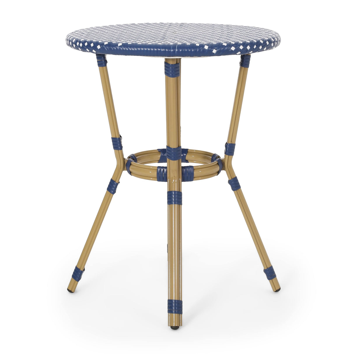 Picardy Outdoor Aluminum and Wicker Outdoor French Cafe Table by Christopher Knight Home - 21.75"L x 21.75"W x 28.50"H