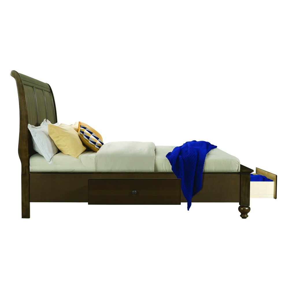 Picket House Furnishings Channing Brown Wooden King 4-Drawer Platform Storage Bed
