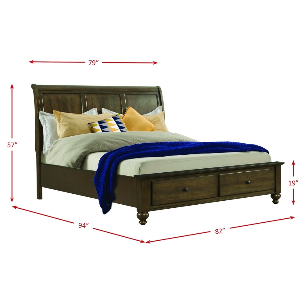 Picket House Furnishings Channing Brown Wooden King 4-Drawer Platform Storage Bed