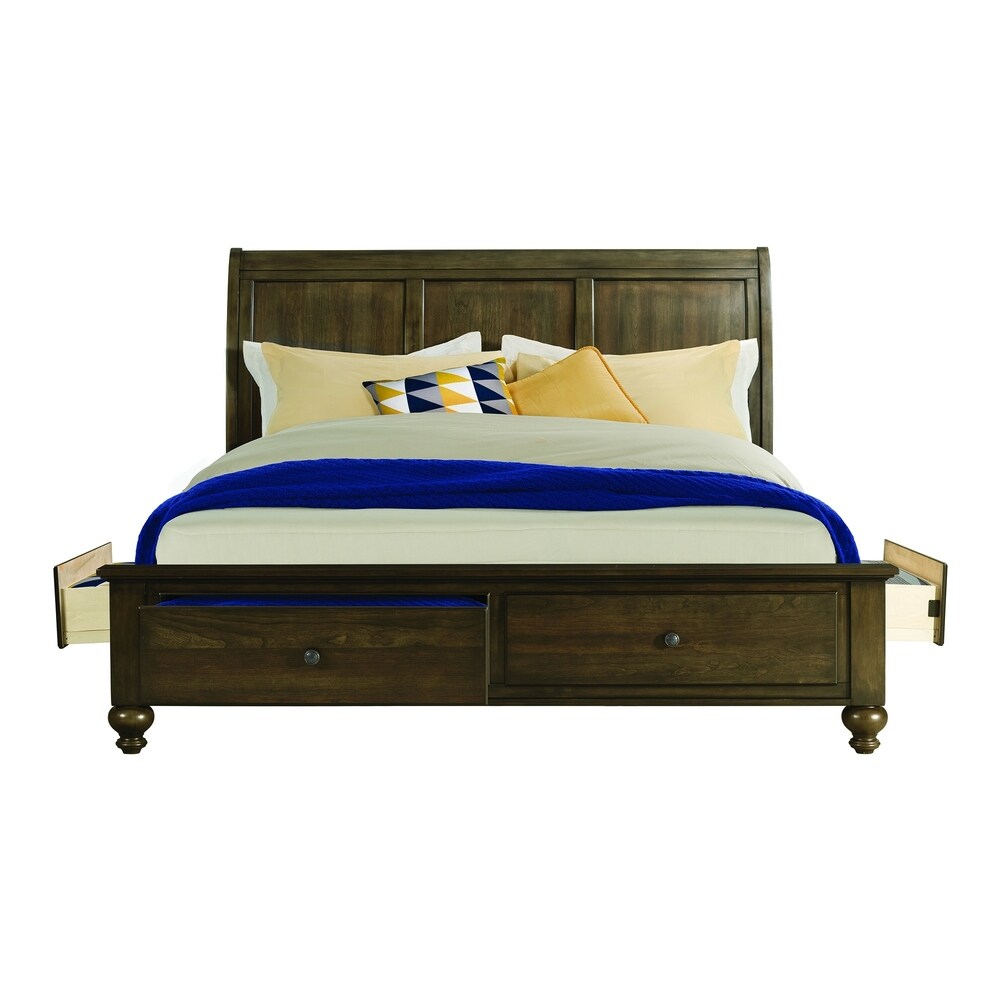 Picket House Furnishings Channing Brown Wooden King 4-Drawer Platform Storage Bed