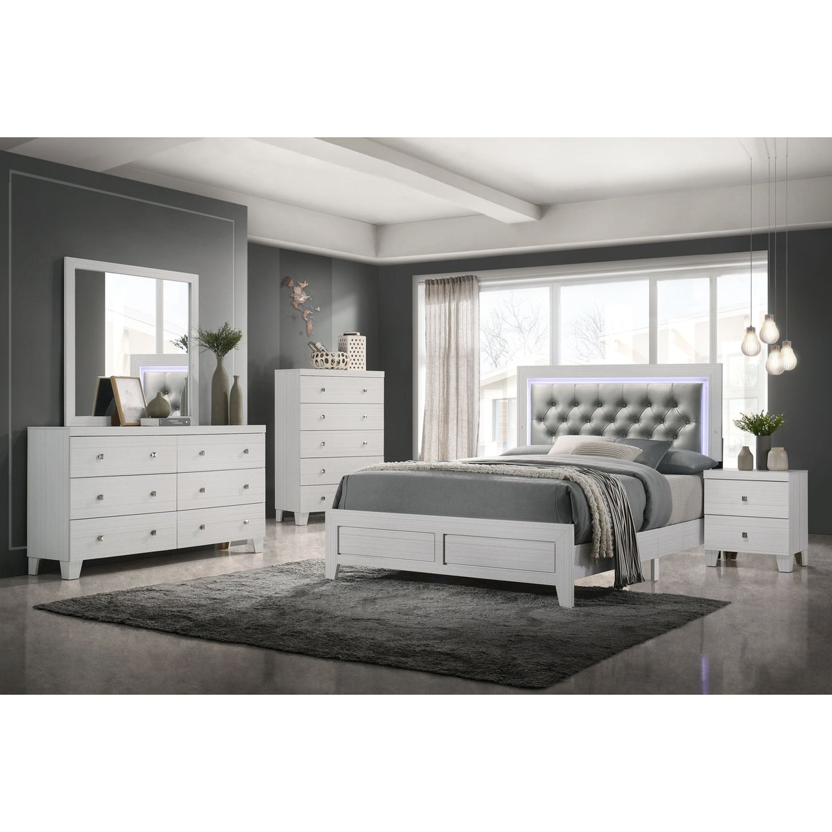 Picket House Furnishings Icon Panel Bed in White