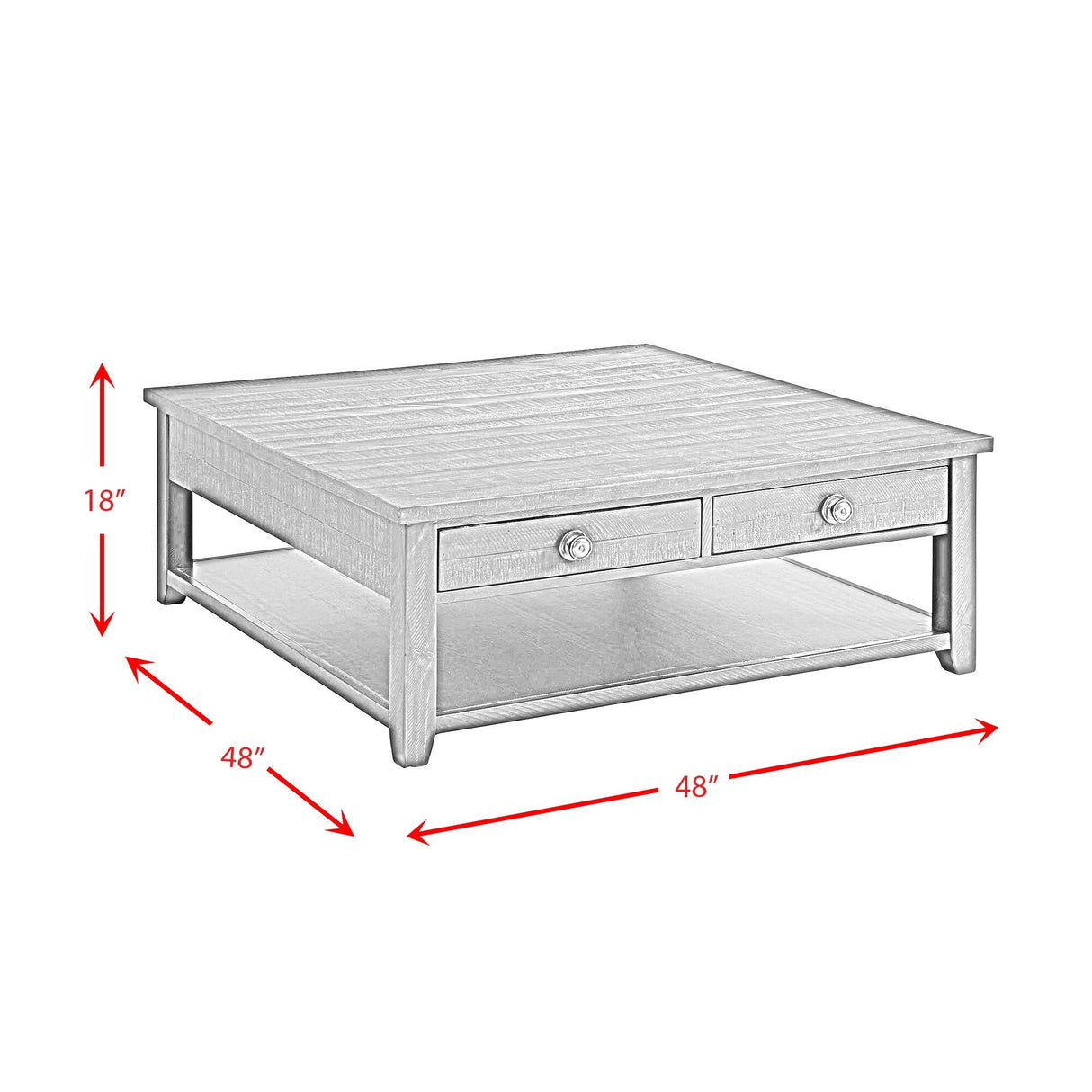 Picket House Furnishings Kahlil Square Coffee Table in Espresso