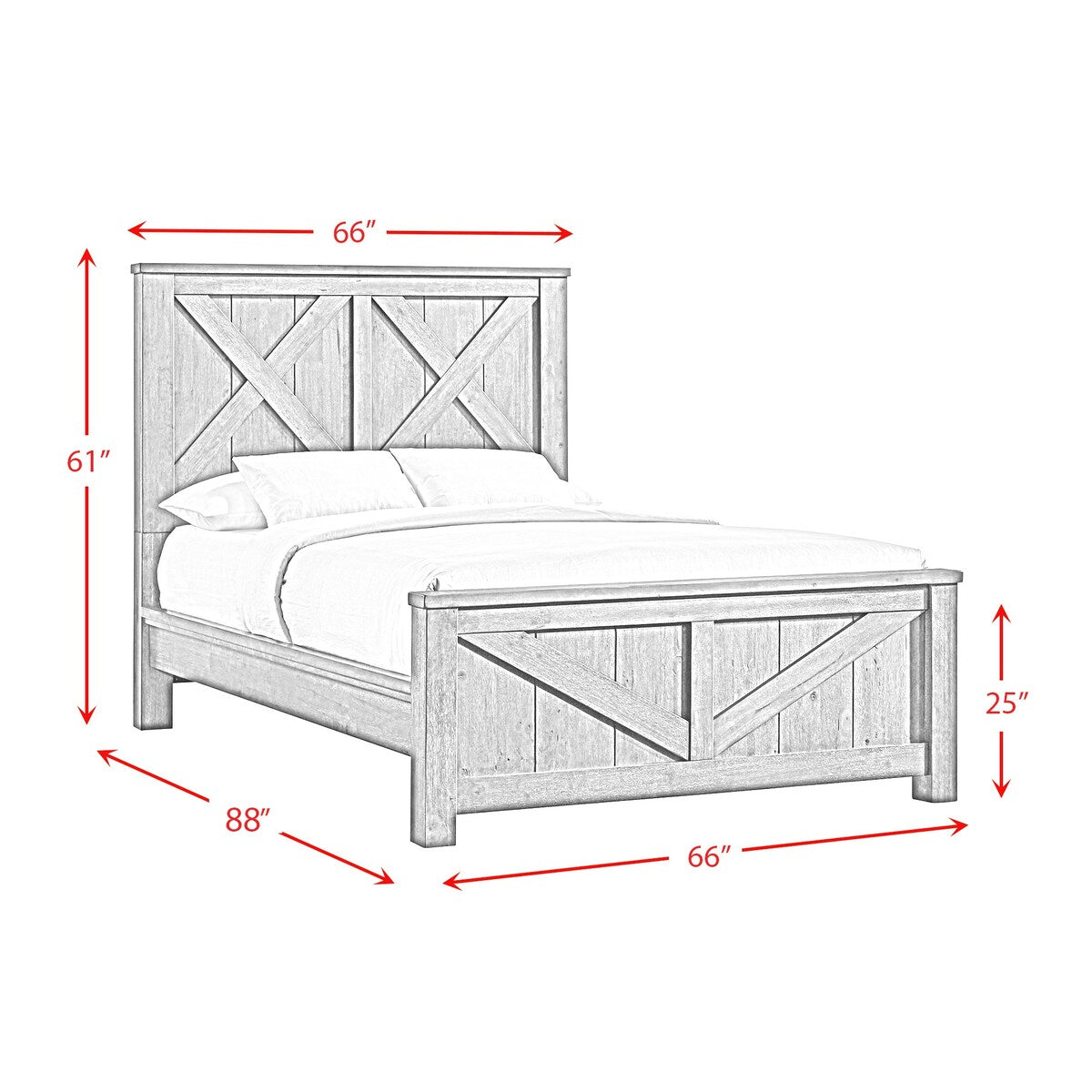 Picket House Furnishings Memphis Queen Panel Bed in Grey