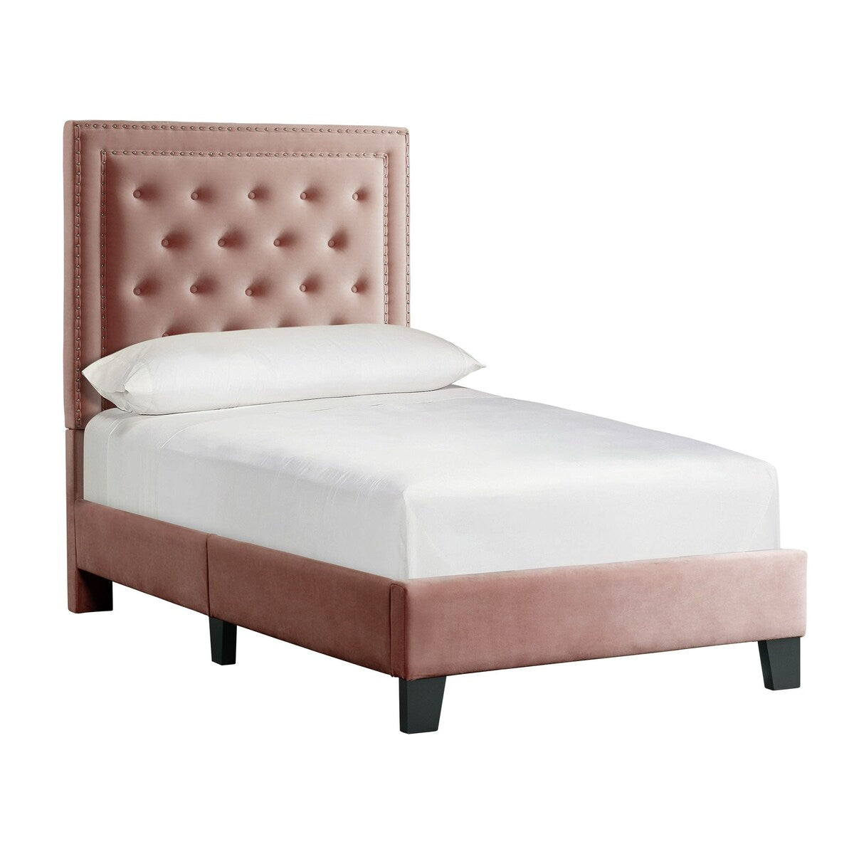 Picket House Furnishings Teagan Upholstered Platform Bed in Blush